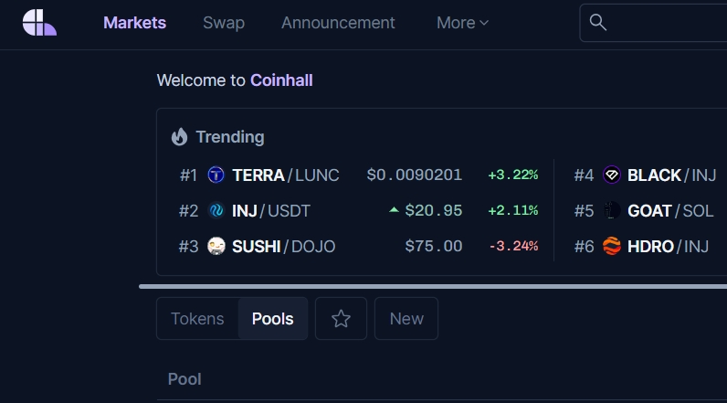 Coinhall 数据分析平台